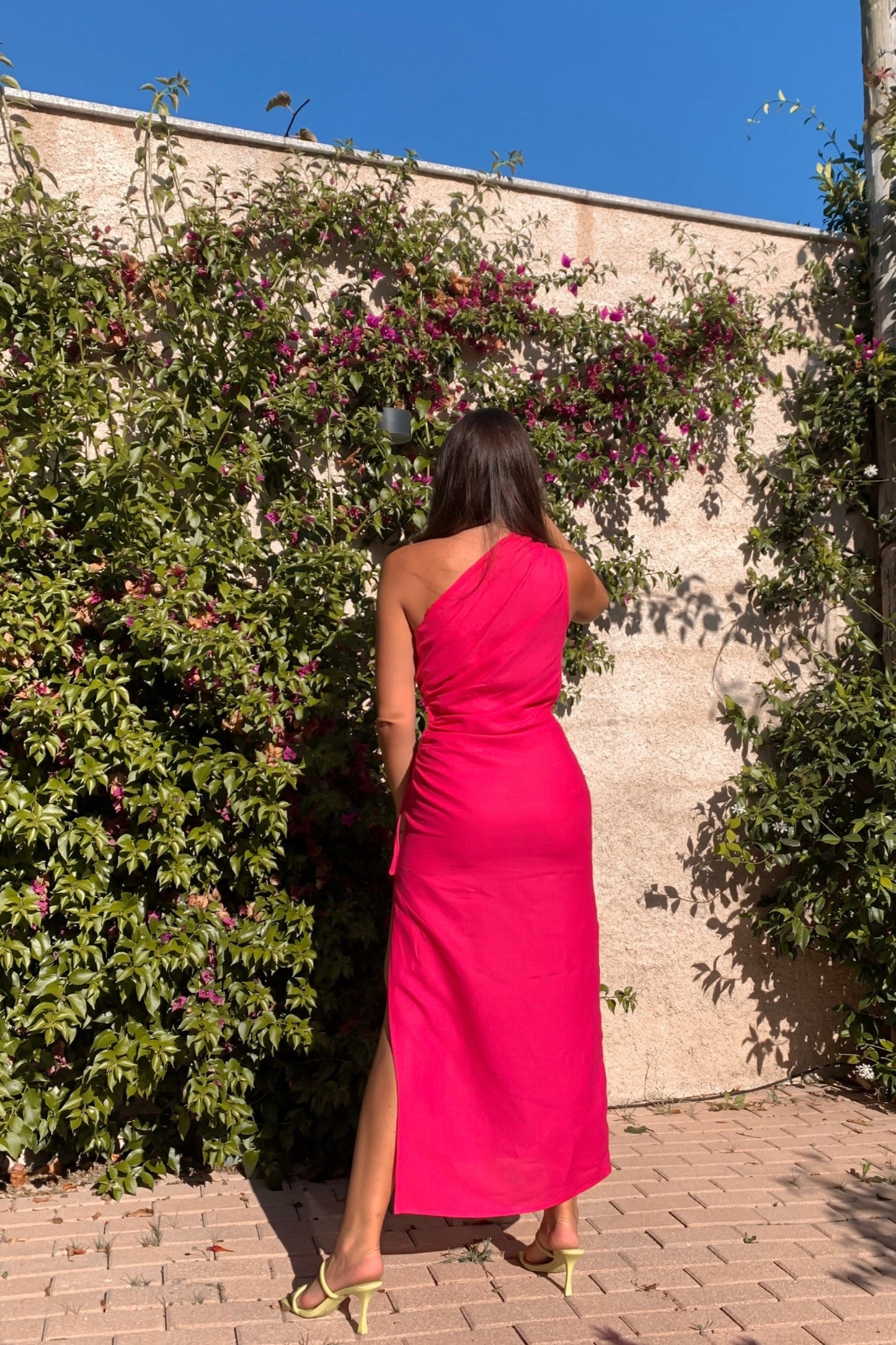 VESTIDO MELBOURNE LINO ROSA